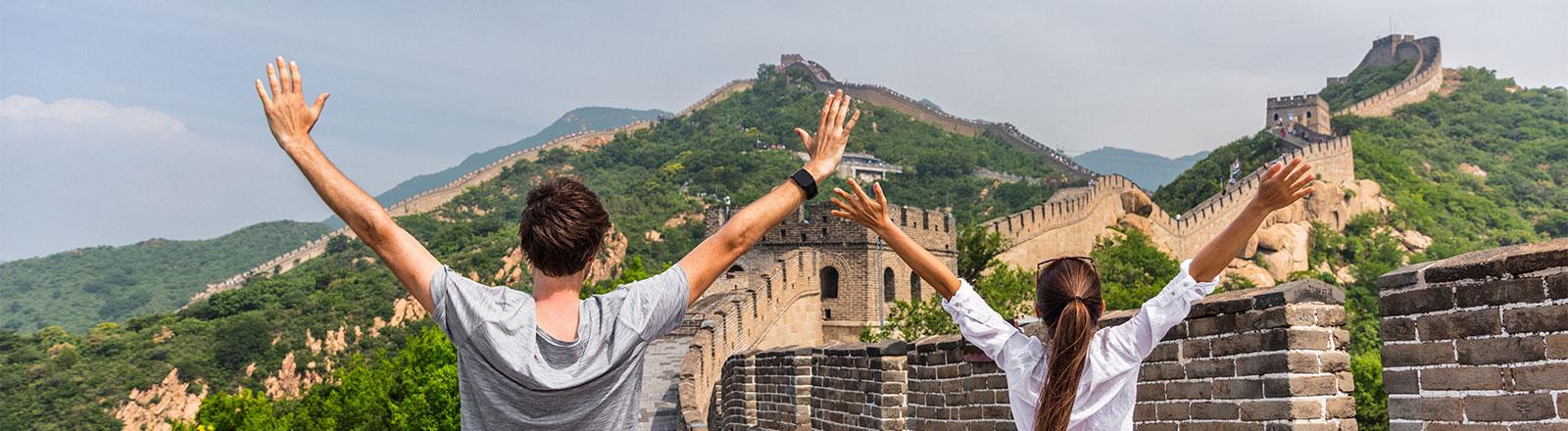 Students at the Great Wall of China